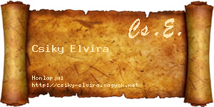 Csiky Elvira névjegykártya